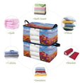 thumbnail image 4 of Foldable Clothes Storage Bags Clothes Organizer Bin with Clear Windows for Clothes Bedding Colorful Floral Landscape, 4 of 6