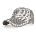 thumbnail image 2 of Clearance! Fdelink Baseball Hat Sun UV Protection Hat Fashion Women Rhinestones Beach Adjustable Baseball Cap Hip Hop Hat Sun Hat Grey, 2 of 7