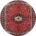 thumbnail image 1 of Ahgly Company Machine Washable Indoor Round Traditional Orange Salmon Pink Area Rugs, 3' Round, 1 of 7