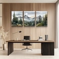 thumbnail image 5 of Green Mountain Forest Wall Art Set - 12"x16"x3 Piece Modern Landscape Painting Canvas Art Prints for Living Room Bedroom Office Home Decor Ready to Hang, 5 of 5