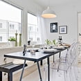 thumbnail image 3 of 2xhome Set of 2 Mid Century Modern Dining Room Side Chairs, Transparent Ghost Accent Armless Lounge Chairs, Clear, 3 of 6
