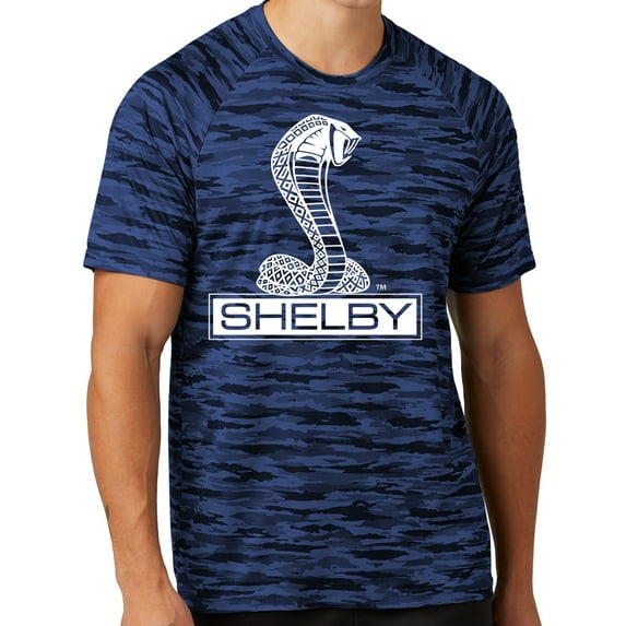 Mens Ford Mustang Shelby COBRA Moisture-Wicking Camo Tee Shirt, Small True Royal Blue
