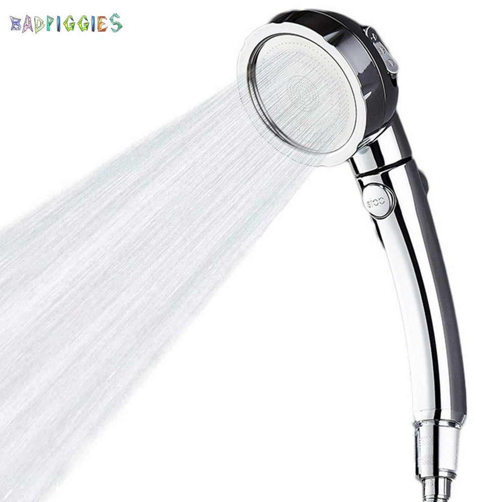 BadPiggies High Pressure Handheld Shower Head with ON/Off Pause Switch 3Settings Water Saving
