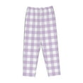 thumbnail image 6 of Uemuo Purple Checkboard Pattern Women's Wide Leg Palazzo Lounge Pants with Pockets Light Weight Loose Comfy Casual Pajama Pants-XX-Large, 6 of 9