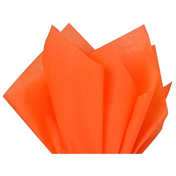 Orange Tissue Paper Squares, Bulk 100 Sheets, Premium Gift Wrap and Art