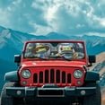 thumbnail image 3 of Uorisanigo Windshield Sun Shade, Hippie Frog Animal Driving Car Sun Shade for Jeep Wrangler JL JLU 2018-2025 & Jeep Gladiator(JT) 2020-2025-Blocks UV Rays Sunshade Visor Shield,Keeps Vehicle Cool, 3 of 7