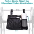 thumbnail image 7 of Wheelchair Side Bag,Wheelchair Pouch Side Pocket,Armrest Storage Accessories Attachments Hand Free Bags for Wheelchair, Walkers Suit for Adults Seniors(black）, 7 of 7