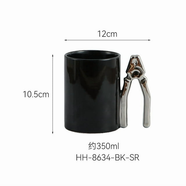 The Office Gifts Handle Ceramic Mug Electroplated Gold Coffee Mug for Home Office, Ceramic Coffee Mug with Unique Handle and Non-Toxic Heat Resistant Design for Gift Giving