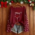 thumbnail image 2 of Fiaer Christmas Womens T Shirts Glass Snowflake Plus Size Tshirts Crew Neck Long Sleeve Loose Fit Trendy Tops Red1 L, 2 of 3