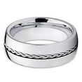 thumbnail image 2 of Silly Kings Jewelry Tungsten Wedding Band 8mm Braid Tungsten Ring Tungsten Carbide Ring Men's Tungsten Band (6), 2 of 3