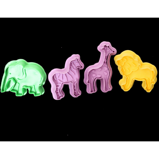 Jinsinto 4 Pcs/ensemble Moule à Fondant en Forme d'Animal pour Décoration de Gâteau