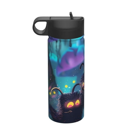 

Gaeub Cute Fuzzy Fantasy Creatures Printed 18oz Sports Insulated Kettle With Straw Sports Insulated Bottle Water Bottle For Running Hiking Cycling Climbing Mens Womans Insulated Water Bottle