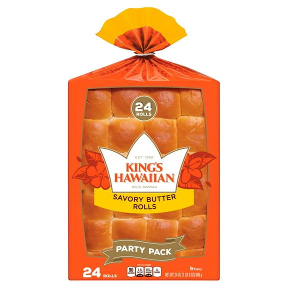 King's Hawaiian Original Hawaiian Savory Butter Rolls 24pk