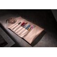 thumbnail image 4 of Alta Andina Leather Pen & Pencil Case | Vegetable Tanned Leather Roll Up | 5 Slots & Pouch for Pens, Brushes | Art, Stationary, & Makeup Organizer (Beige – Natural)), 4 of 6