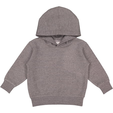 

Rabbit Skins Toddler Fleece Long Sleeve Hooded Pullover Sweatshirt with Side Seam Pockets Granite Heather 2T