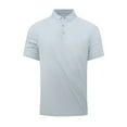 thumbnail image 1 of Camisa Casual de Solapa de los Hombres, Botón de Color Sólido de Verano Delantero Al Aire Libre para el Uso Diario, Transpirable Ligero Mock Cuello Tee, 1 of 8