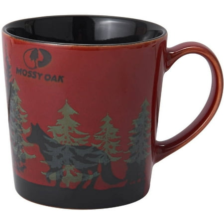 16 Ounce Insulair Cups - Mossy Oak 16 Ounce Ceramic Mug With Red Wolf Design