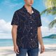 thumbnail image 3 of Balery Copper-Gold Gloss Outline Navy Dark Blue Camisas hawaianas de manga corta para hombre, camisas playeras de corte holgado, camisas de vacaciones con botones,XX-Large, 3 of 7