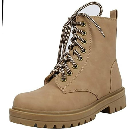 

Soda Women s Combat Lace Up Ankle Boots