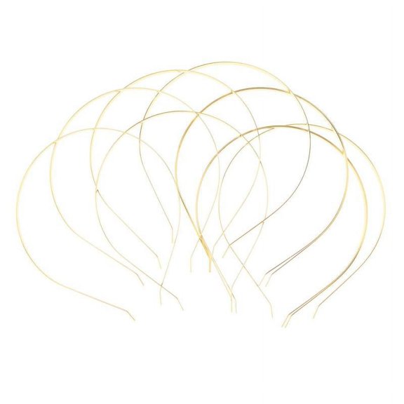 10/pack Plain Metal Headband Hair Women Girls' Headwear DIY Craft - Gold, as described