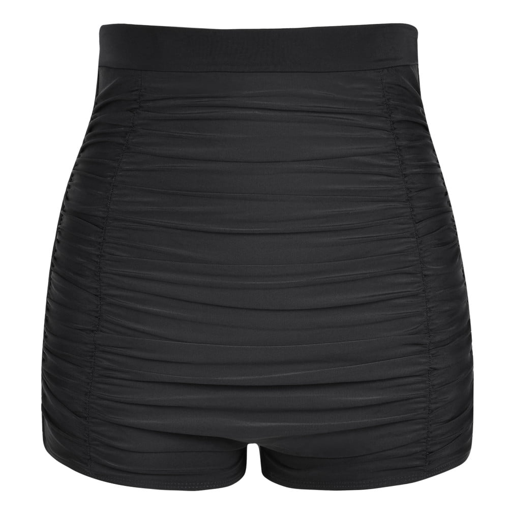 Mycoco Women's Super High Waist Swim Shorts Shirred Tummy Control Swimwear Tankini Bikini Bottoms