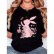 thumbnail image 1 of Playera Deportiva Manga Corta Mujer Dry-FitWomen'S T-Shirt, Directional Easter "Pink Side Bunny Flower" Print, Retro Minimalist Fashion, Round Neck, Casual Comfort, Sports Short Sleeve T-ShirtFather, 1 of 7