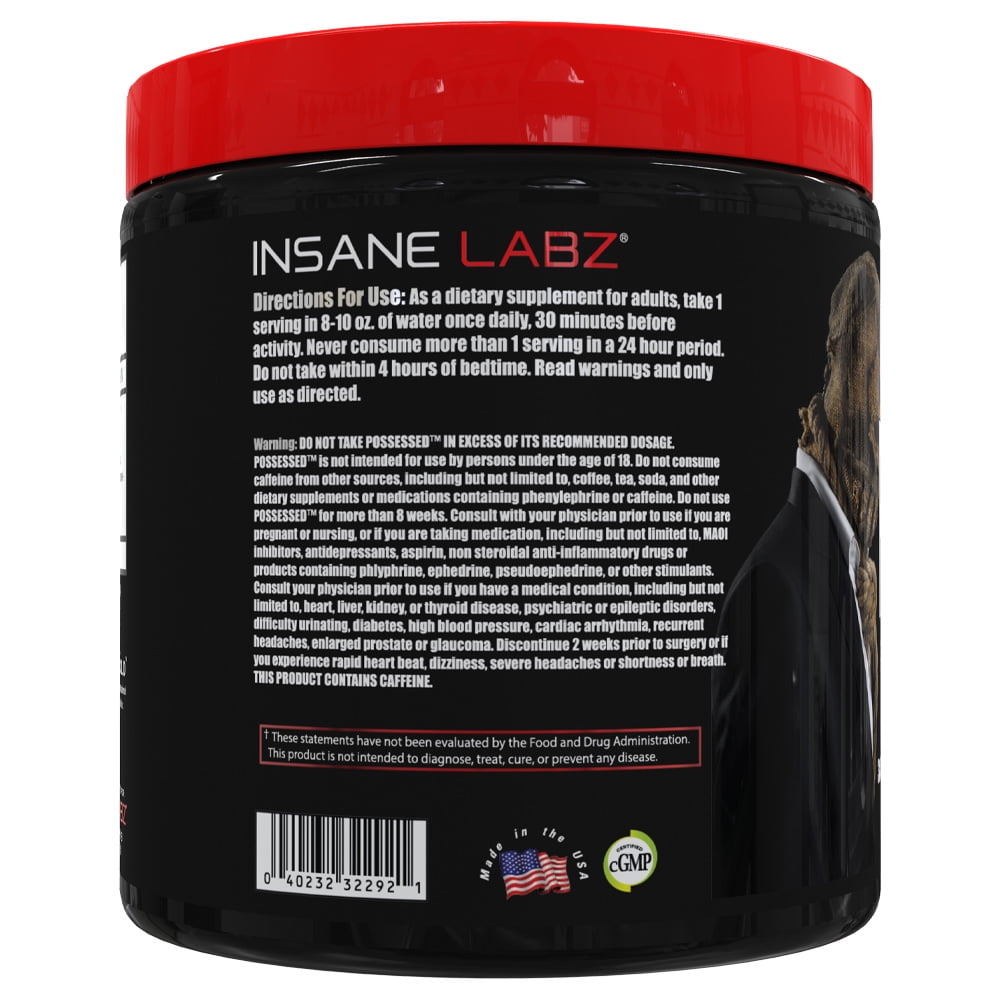 Insane Labz Possessed Low Stimulant Testosterone Boosting Pre Workout Powder Creatine D Aspartic Acid 30 Servings Gummy Worm Walmart Com Walmart Com