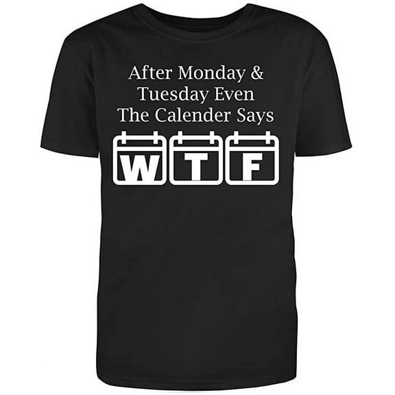 RedBarn After Monday & Tuesday Even The Calender Says WTF Men's Funny T Shirt Black Small