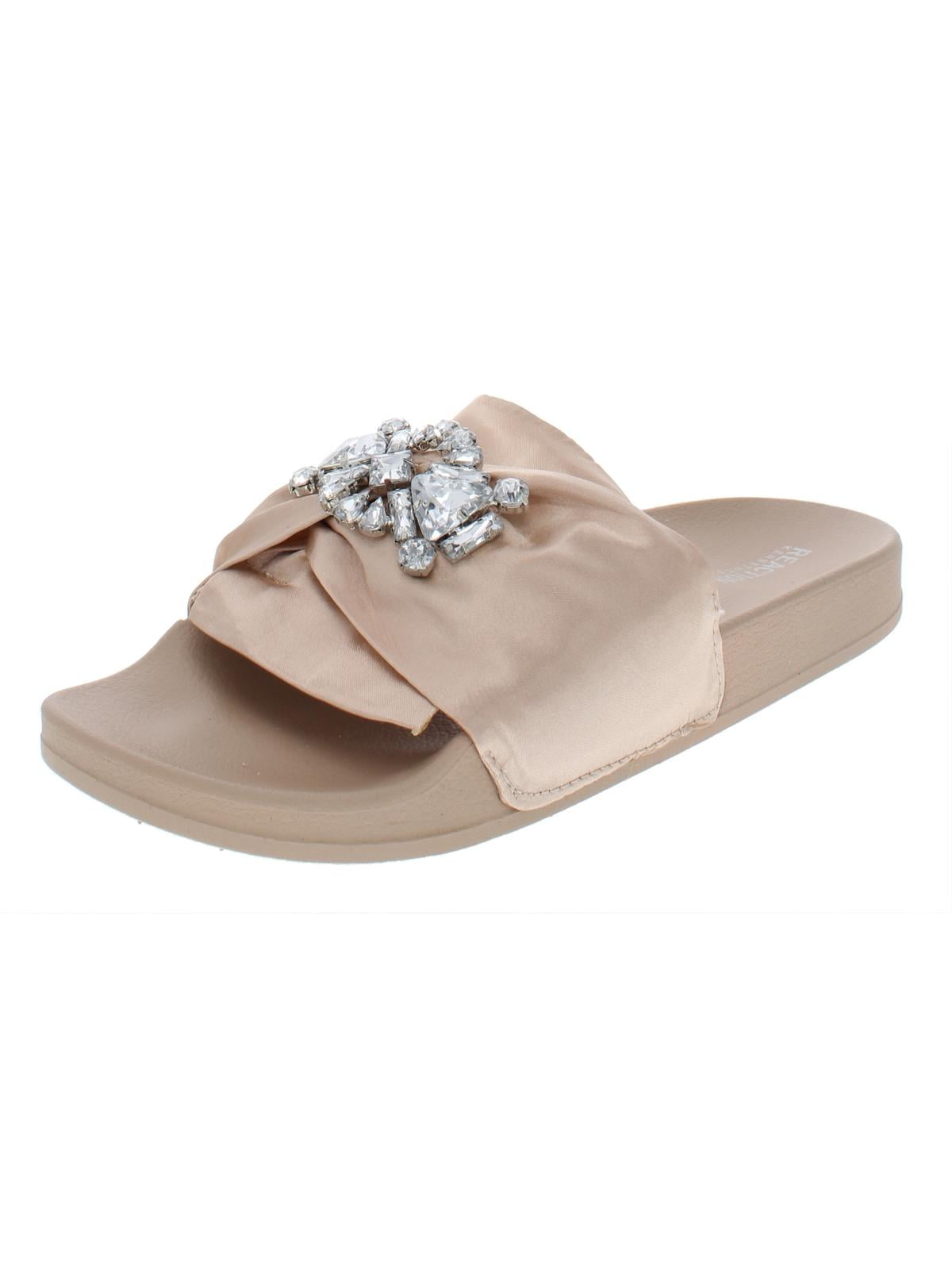 Kenneth Cole REACTION Women's Pool Slide Sandal with Faux Jewel Detail 