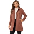 thumbnail image 1 of Chaqueta de gabardina de gamuza Sintética Allegra K para Mujer Blazer de Solapa Pico Caramelo XS, 1 of 5