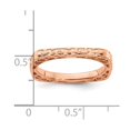 thumbnail image 2 of 2.25mm 925 Sterling Silver Stackable Polished Pink Plate Square Ring Size 7 Stackable Ring for Women, 2 of 2