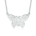 thumbnail image 1 of Large Butterfly Necklace Cut Out Filigree Statement Pendant for Women .925 Sterling Silver 16 Inches, 1 of 4