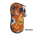 thumbnail image 3 of ZICANCN Sunglasses Soft Case, Groovy Cats Orange Background Neoprene Zipper Eyeglass Case for Men Women, 3 of 9