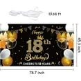 thumbnail image 2 of GROBRO7 18 Years Old Happy Birthday Banner Cheers to 18th Birthday Party Wall Hanging Decor, 2 of 5