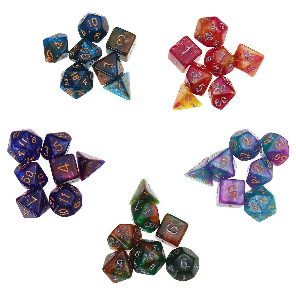 Bag for DND RPG MTG Role Playing Board 35Pcs/Set Acrylic Polyhedral Dice 