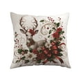 thumbnail image 3 of Under $5 Christmas Throw Pillow Covers Christmas Pillow Cover with Reindeer Print Pillowcase Holiday Decorations for Sofa Couch Livingroom Bed 18x18", 3 of 7