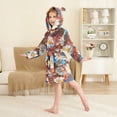thumbnail image 2 of FORMRS Niños Bathrobe Unisex Hooded Robe Soft Plush Pajamas Sleepwear, Size 2-3T, Vibrant Floral, 2 of 7
