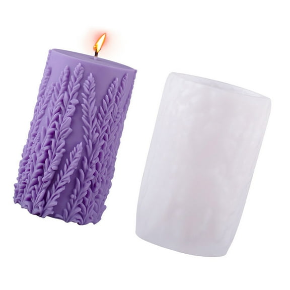Ladaidra Brown fhgksm Flowers Pillar Candle Molds Cylinder Silicone Mould Ornament Molds Casting