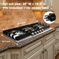 thumbnail image 3 of 30 Inch 5-Burner Gas Cooktop, LPG/NG Dual Fuel Built-in Stove with Thermocouple Protection, Space-Saving for Apartment RV Kitchen, 3 of 11
