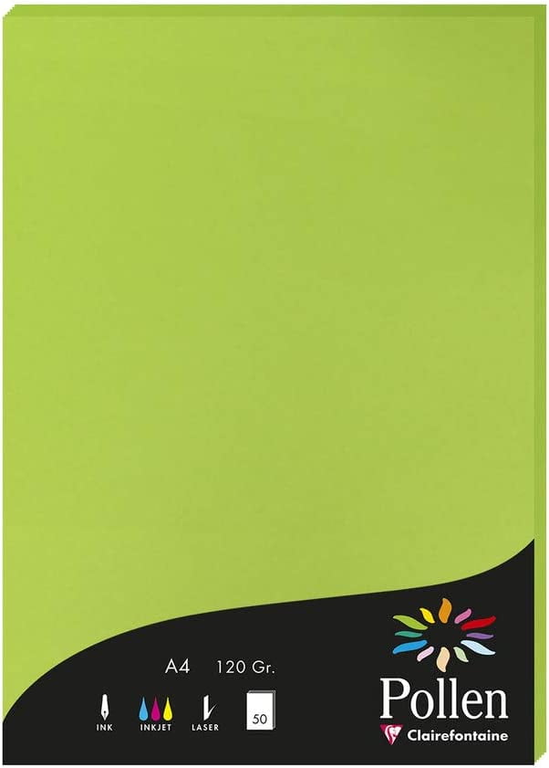 Clairefontaine Pollen Coloured Paper, A4, 120 g Intensive Green, Pack