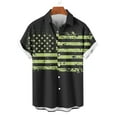 thumbnail image 3 of Jinhomg Mens Stars And Stripes Shirt Big And Tall Short Sleeve Button Down Shirts Casual Comfy American Flag Print Beach Tops Summer Vacation Outfit Black M, 3 of 7
