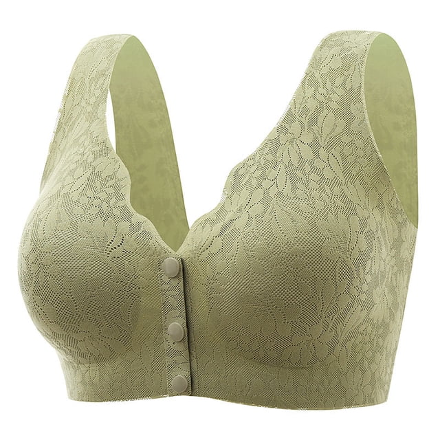 Ropa interior de estilo nuevo para mujeres de mediana edad y mayores, sujetador push-up con hebilla abierta en la parte delantera, de talla grande, antiflacidez, cómodo y sin dejar rastro