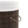 thumbnail image 3 of vidaXL Bamboo Laundry Bin Round Dark Brown, 242724, 3 of 6
