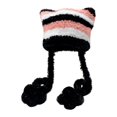 thumbnail image 4 of Gorro de punto Yinane con orejas de gato para mujer Rosa y negro, 4 of 5