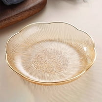 qILAKOG Round Transparent Plate, 6.18 Inch Shallow Bowl, Ideal Kitchen for Restaurants, Suitable for Pancakes, Steaks, Salads, Snacks, Fruit Platters and Parties