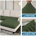 thumbnail image 5 of Fundas de sofá seccional 3 piezas Fundas de cojines de asiento de sofá Cojín separado en forma de L Funda de chaise longue para sofá seccional izquierdo/derecho (sofá grande de 2 plazas + 1 chaise longue, gris) Verde bronce 3 plazas + chaise longue, 5 of 5