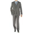 thumbnail image 2 of Mens Side Vent 3-piece Grey Cotton Modern Fit Suit DTI, 2 of 7