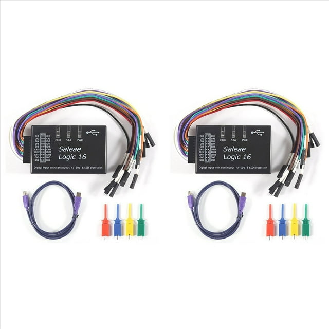 2X Logic Analizador LóGico Usb Multi para VersióN Oficial Frecuencia de Muestreo 100M 16 Canales Instrumentos