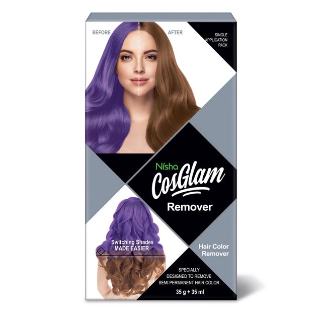 Nisha Cosglam Hair Color Remover, Semi Permanent Hair Color Remover Kit, Switching Hair Color Shades, 2.47 oz