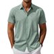 thumbnail image 2 of Tops de Hombro Frío Textura de la Camisa de los Hombres Botón de la Camisa Casual Forro de Manga Corta Collar Plano Top Casual de Moda Diario, 2 of 6